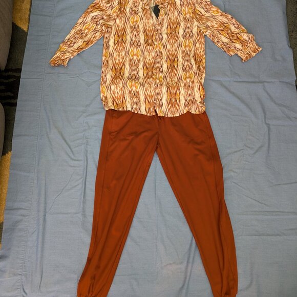 NWT Eclair multi-color brown blouse - Picture 7 of 7